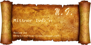 Mittner Iván névjegykártya